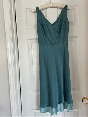 Ann Taylor Silk Dress, Layered skirt in Teal/Robins Egg. SM